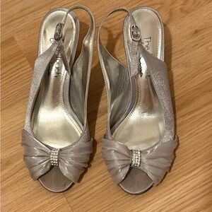 Touch of Nina Silver Slingback Heels